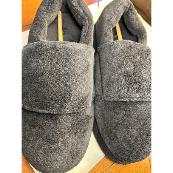 Acorn Men’s Adjustable Wrap Slippers | Black Faux Fur Lined | Size 9/10 - Picture 9 of 9